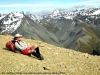 Jim taking a break overlooking the valley behind Maitland hut