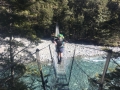 Jen on Huxley River Swingbridge