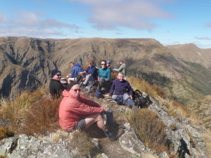 Lunch on Round Knob, Mt Miserable behind