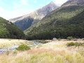 The hut and campsite flats