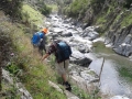 Scrambling over tricky rocks