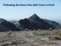 Following the fence line with Cone in front