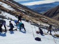 Getting setup for the first snow ascent of the day